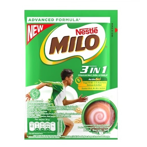 

MILO Activ-Go 3in1 Cokelat 34 Gr Sachet Coklat 34Gr