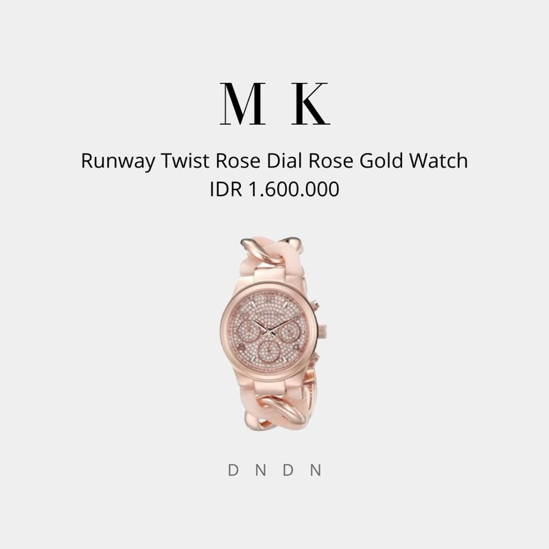 Runway Twist Rose Dial Rose Gold Watch
