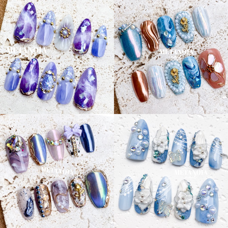 BISA CUSTOM ✅ CLIO, AMELIE, KAMILA, MAYA - PREMIUM CUSTOM PRESS ON NAILS KUKU PALSU HANDMADE KUPAL F