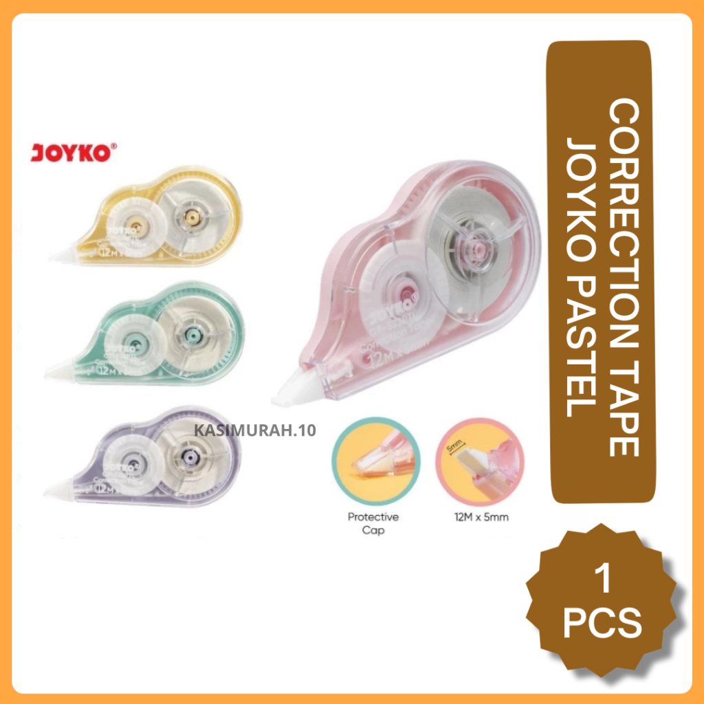 

Correction Tape Joyko CT-522PTL Pastel / Tip Ex Kertas Joyko Pastel 12 Meter