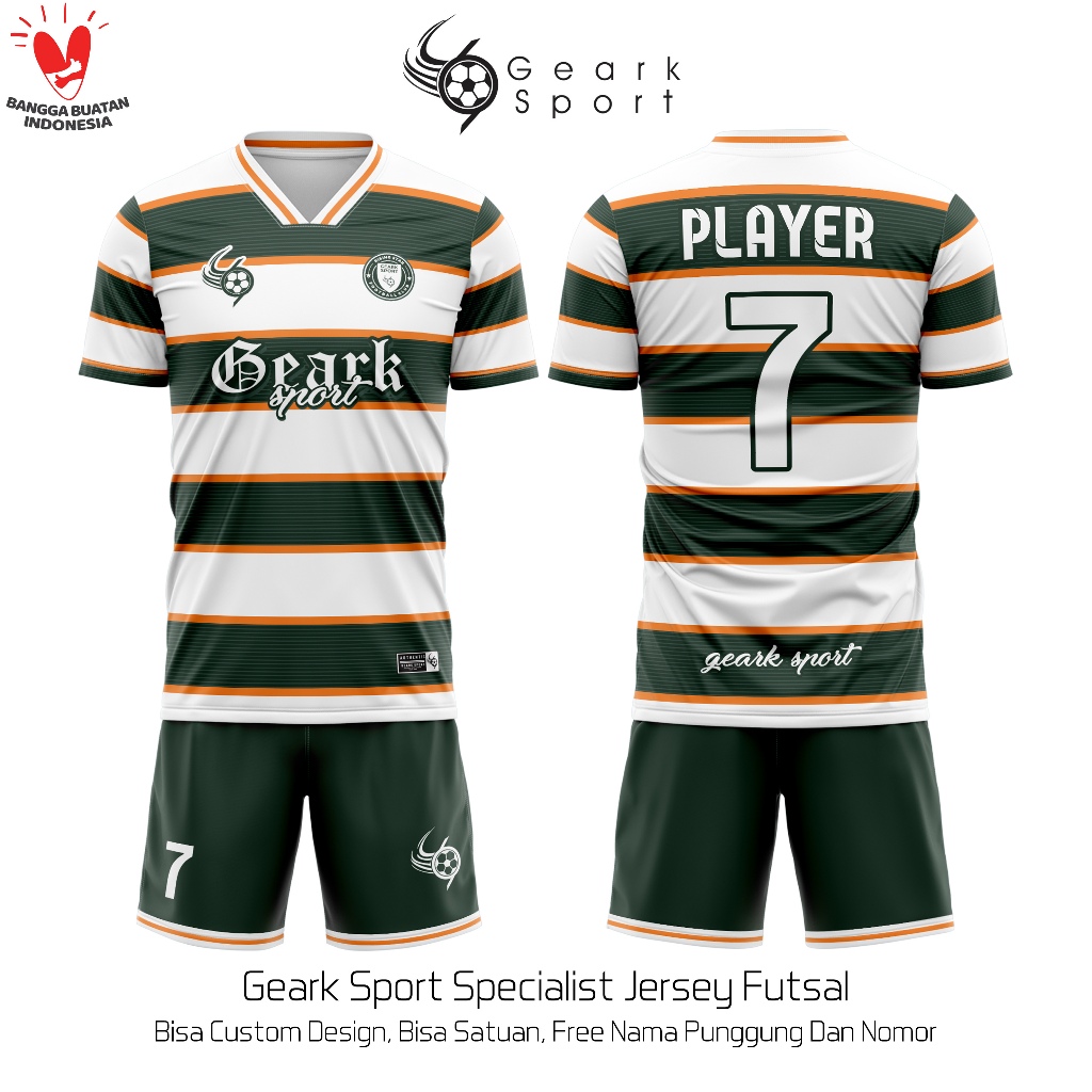 Jersey Baju Futsal / Sepak Bola Terbaru Bebas Custom Design Motif  OLIVE BURST Full Printing Free Nama Dan Nomor Punggung Terlaris