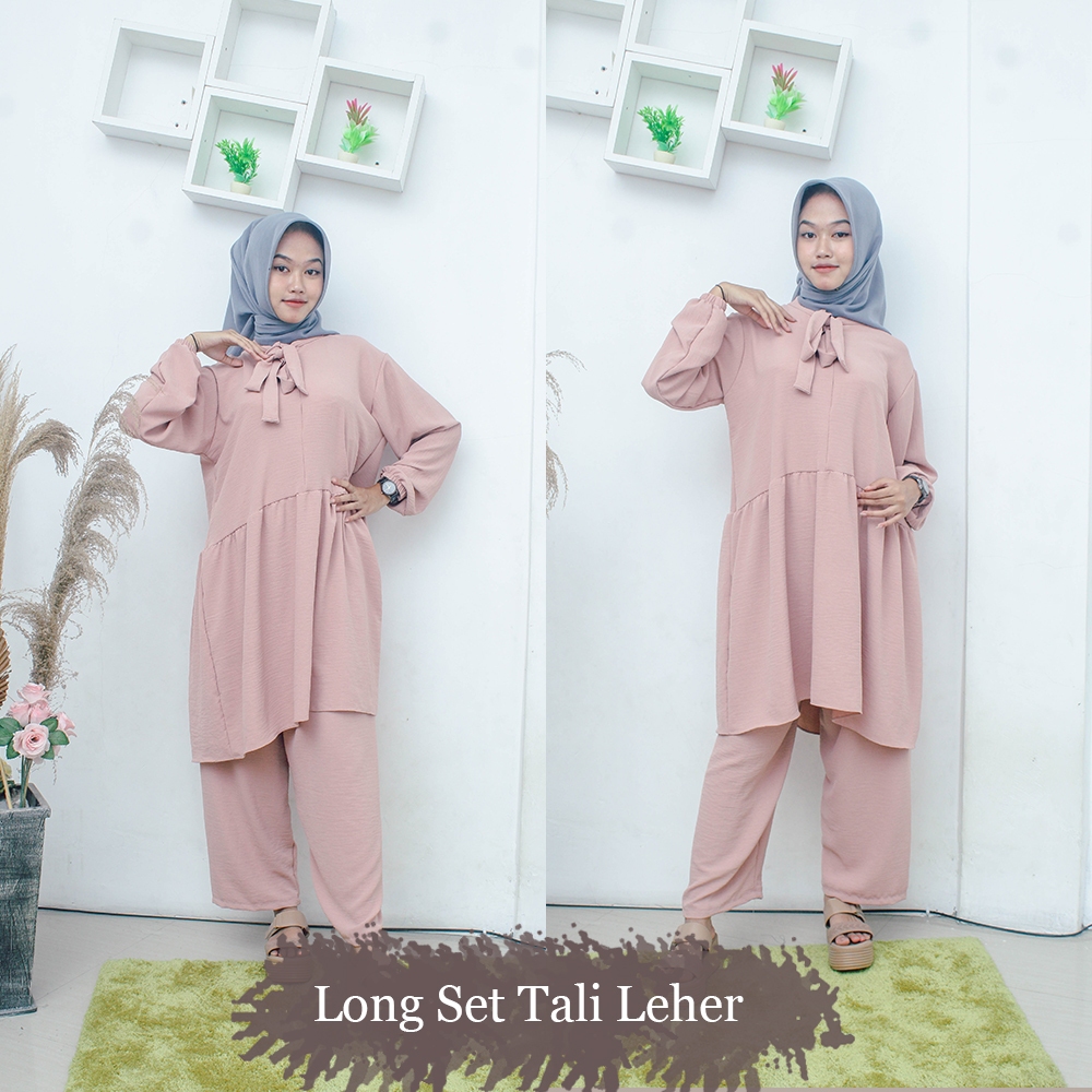 ONE SET LONG TALI LEHER MATT CRINKLE AIRFLOW ADEM/ ONE SET DRESS TUNIK