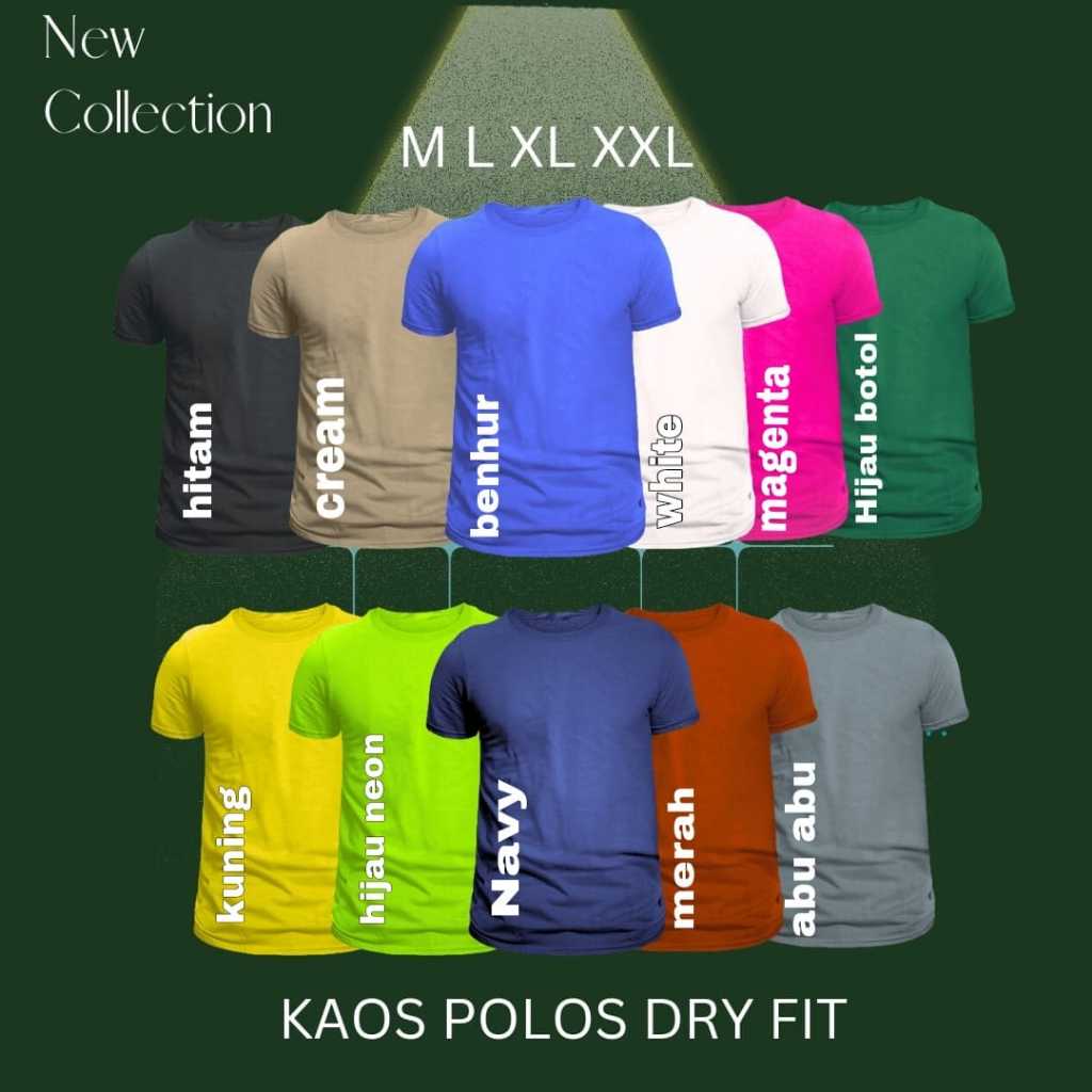 Kaos Polos Oblong Pria wanita Dryfit Brazil climacool Olahraga Sport jersey M-XXL