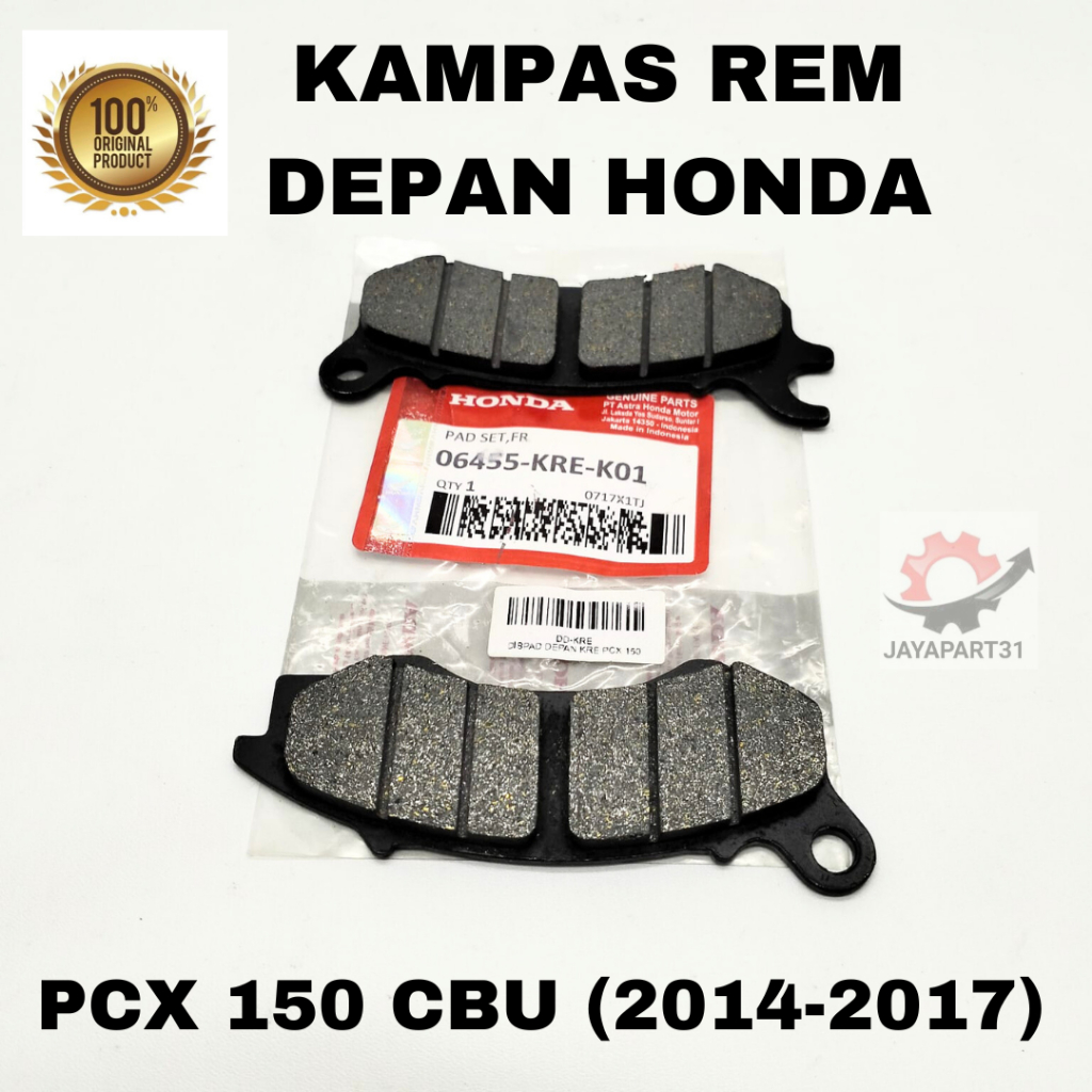 DISPAD KAMPAS REM DEPAN PCX 150 CBU THAILAND KUALITAS ASLI ORIGINAL PERSISI