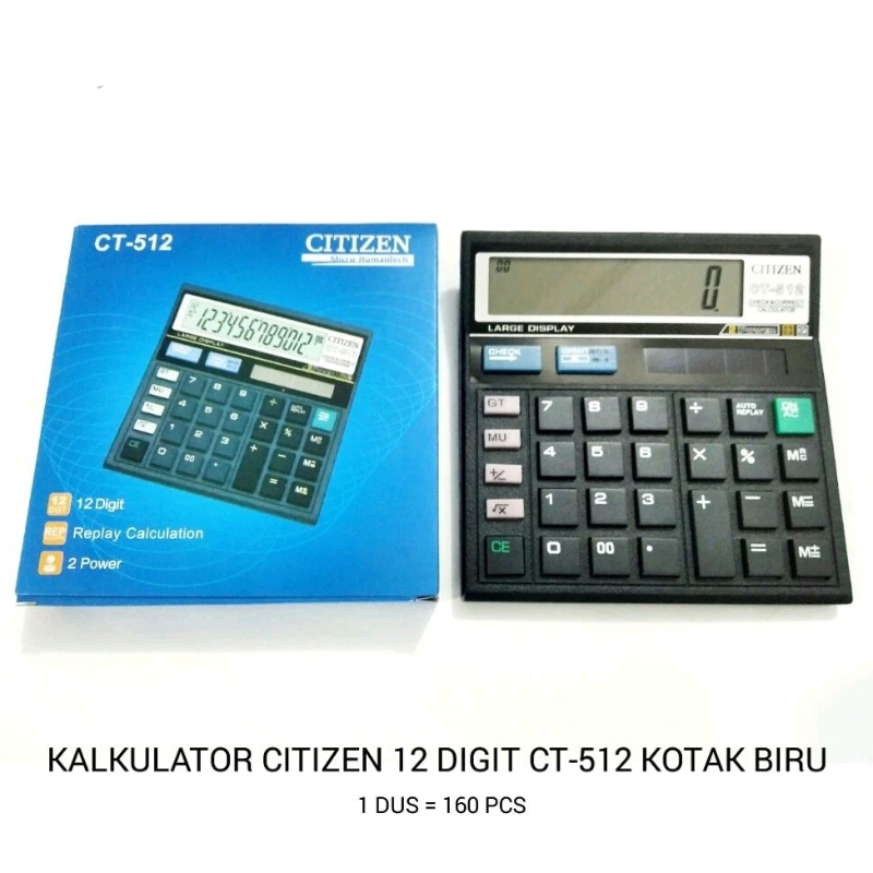 

KALKULATOR CITIZEN CT-512 BEST SELLER / MESIN HITUNG CTTTZEN CHTZFN CT512 / KALKULATOR MURAH