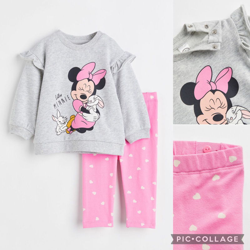 H&M SALE 2piece set pink minnie mouse baby