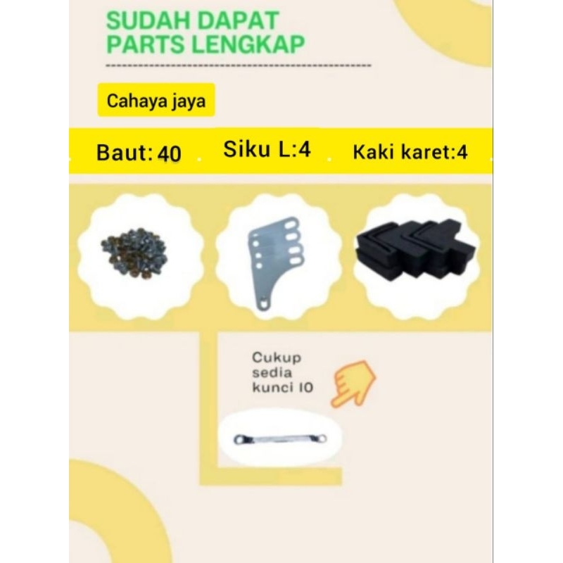 RK rak besi 4 susun / rak gudang/ rak toko/ rak kantor/rak sebaguna/ rak besi siku lubang