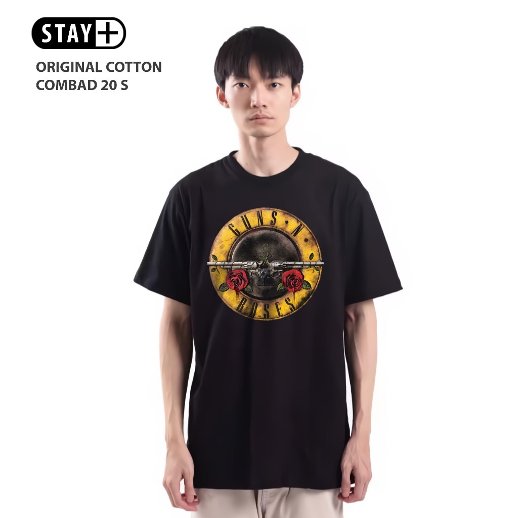 STAYPLUSS - KAOS BAND DISTRO GUNS N ROSES UNISEX HITAM PUTIH