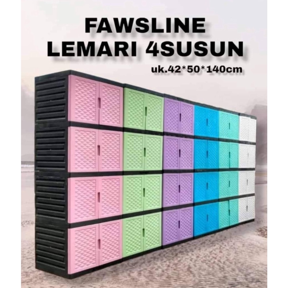 Paling Diminati LEMARI PLASTIK 4 SUSUN/LEMARI BAJU/LEMARI PLASTIK JUMBO/LEMARI PAKAIAN PLASTIK/lemar