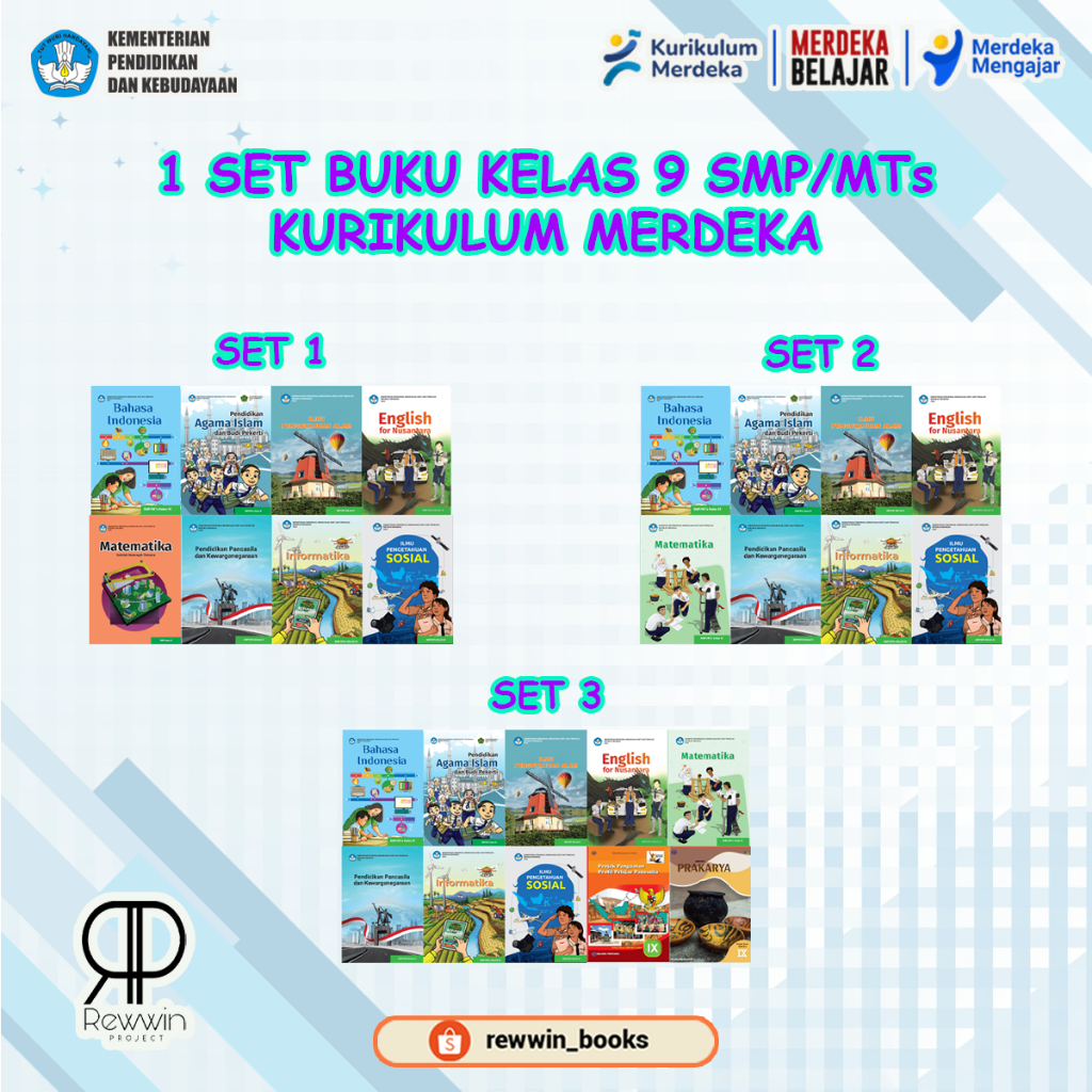 (1 SET BUKU) KELAS 9 SMP KURIKULUM MERDEKA + PPKN + P5 + Prakarya