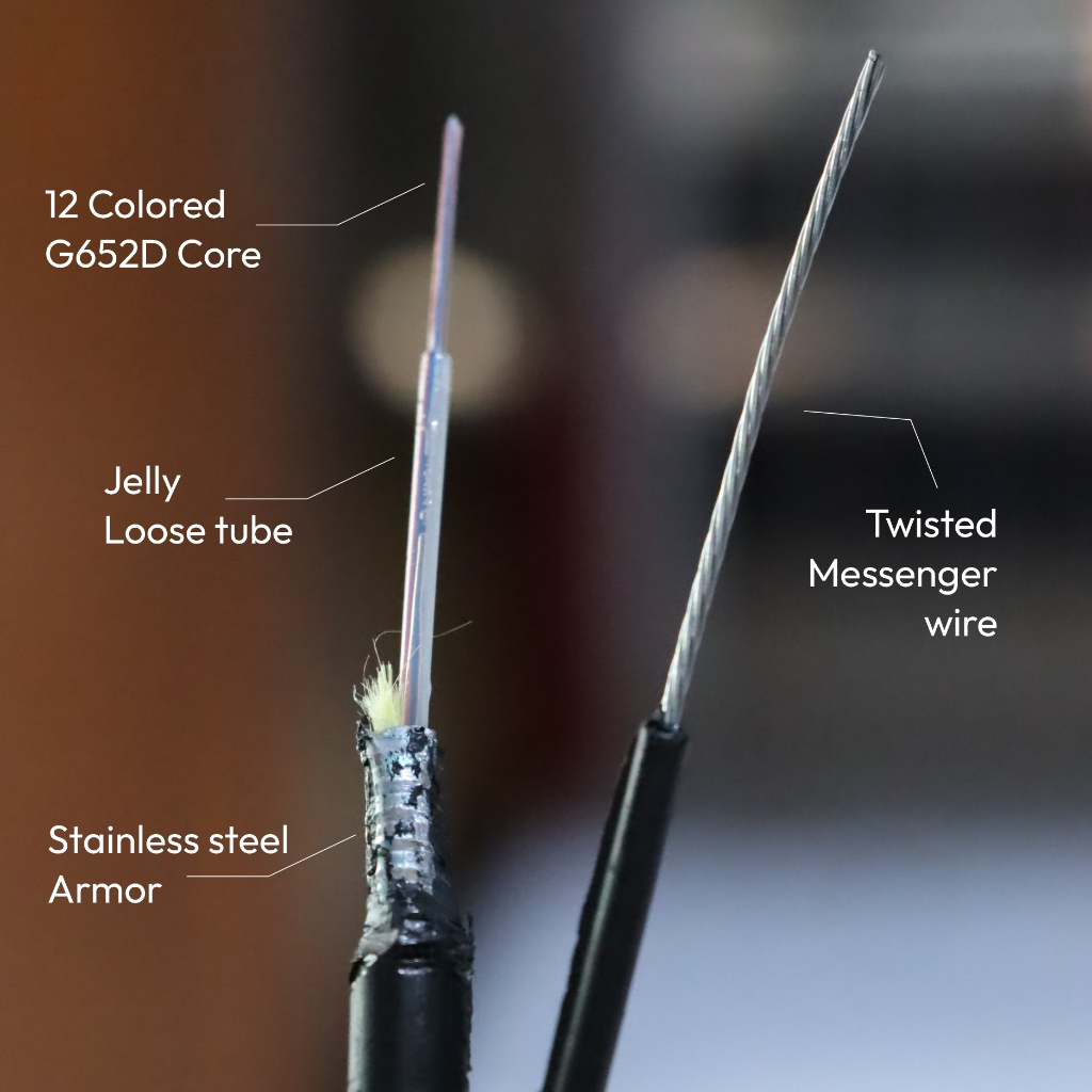 Ecer Kabel 12core Armour Zimmlink Figure 8 Armoured 12 Core - Dropcore 12 Core Ecer Per meter