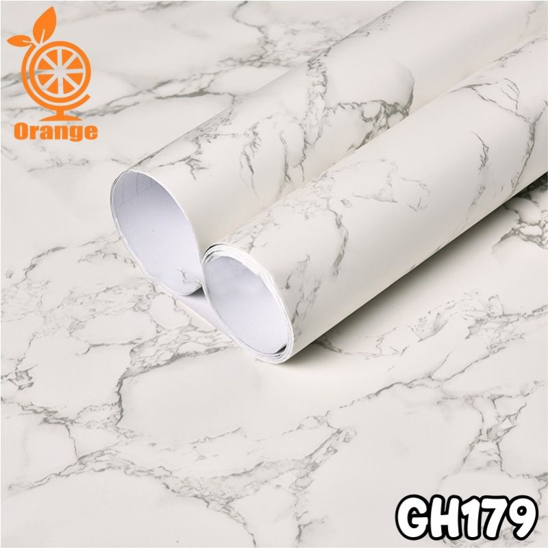 PROMO WALLPAPER DINDING 45CM*8M /7,5M MOTIF marmer putih 179WALLPAPER KARAKTER TERMURAH
