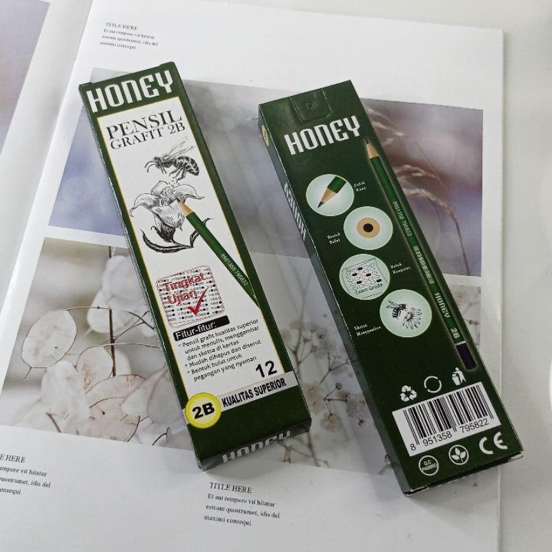 

Pensil 2B Hk Honey Isi 12pcs Pensil Grafit Kualitas Superior