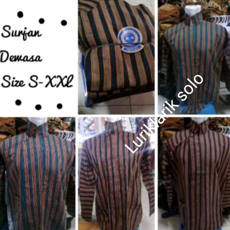 [✱R55➢] [ Luriklarik ] Surjan Lurik Dewasa Baju Adat Jawa Solo Jogja Tenun Klaten Sorjan Lorek  Trad
