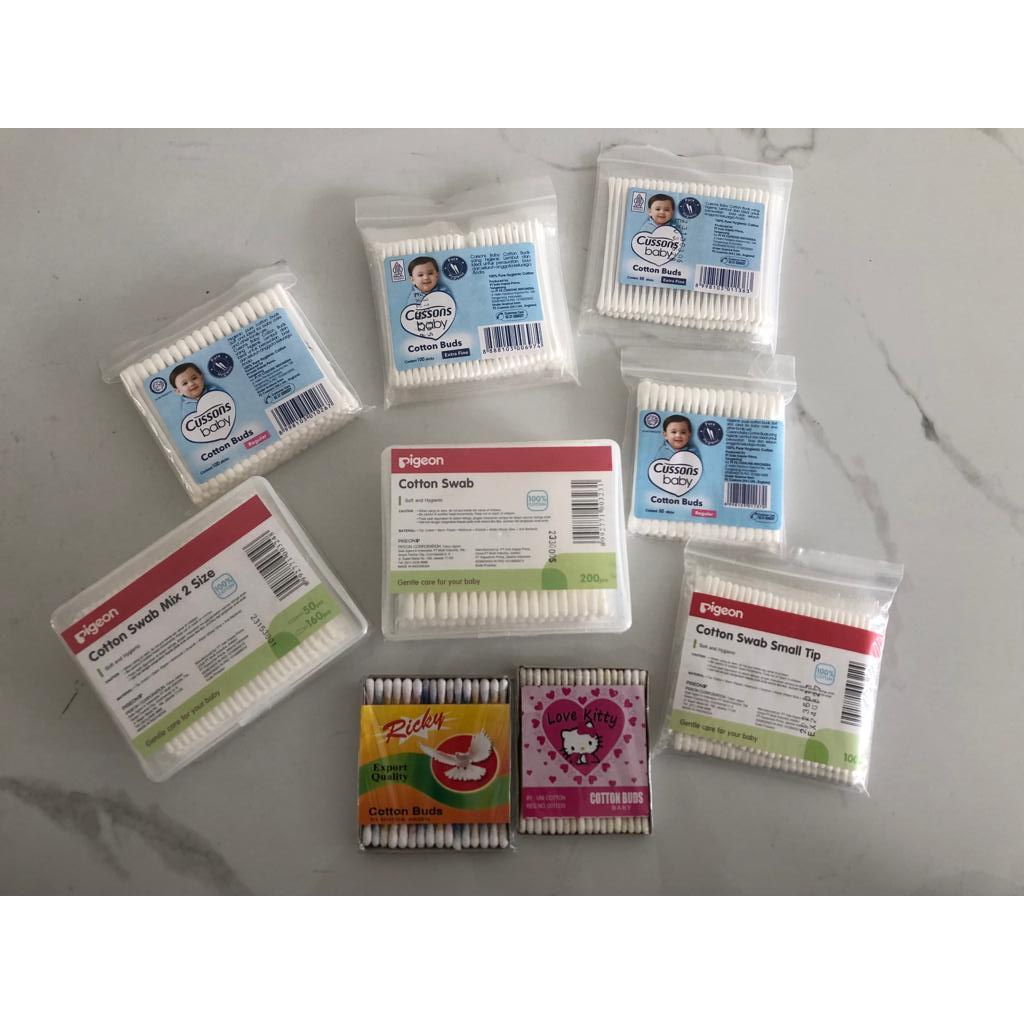 Cotton Bud Biasa, Pigeon, Cussons untuk Dewasa & Baby