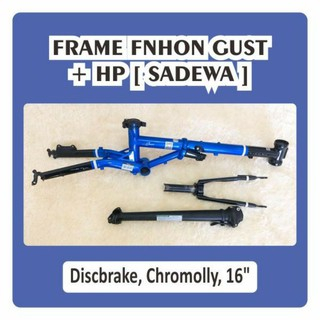 Frame Fnhon Dan Handle Post Gust Wayang Sadewa dan Discbrake Seli 2 warna biru hitam