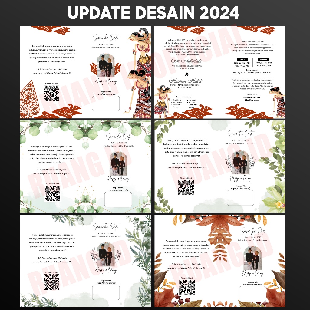iDk90 Template Desain Undangan Pernikahan Word Kekinian Aesthetic Rustic