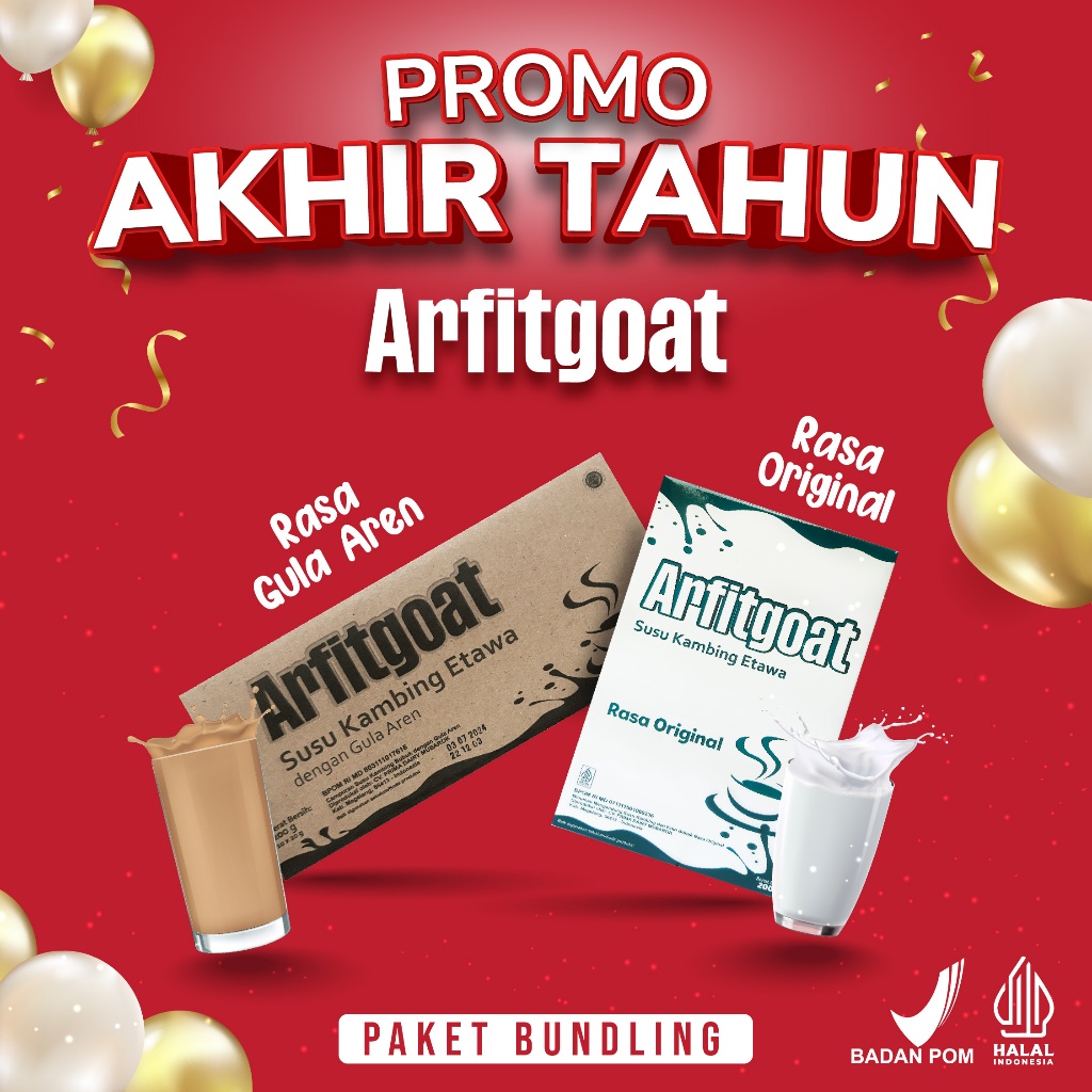 

Paket Bundling Susu Kambing Etawa Bubuk ARFITGOAT Atasi Nyeri Sendi