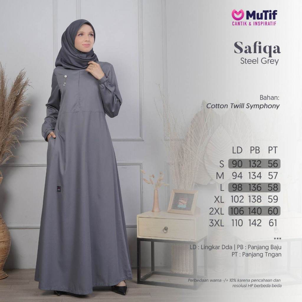 GAMIS MUTIF Safiqa / Steel Grey New 2 / Mauve Wine New / Brown Aztec New / Harvest Yellow / Gamis Ba