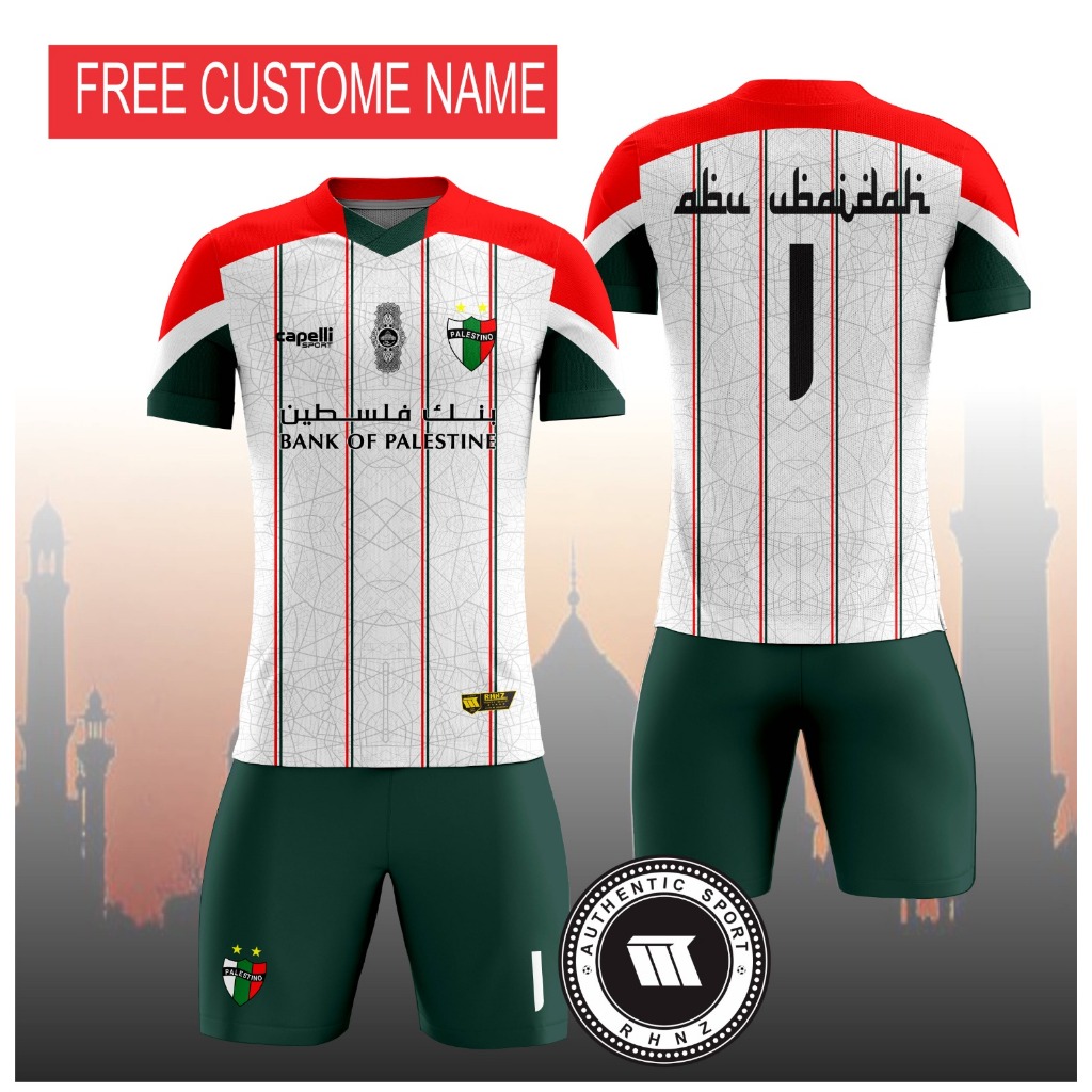 JERSEY BOLA PALESTINO TERBARU/SETELAN FULLPRINTING CAPELLI ANTI PUDAR/KAOS BOLA MODERN/KAOS FREE CUS