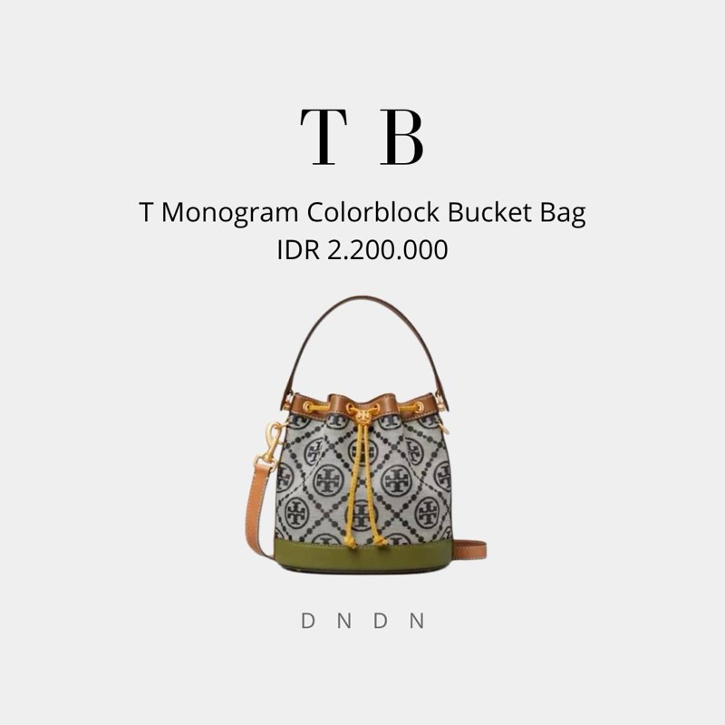 T Monogram Colorblock Bucket Bag