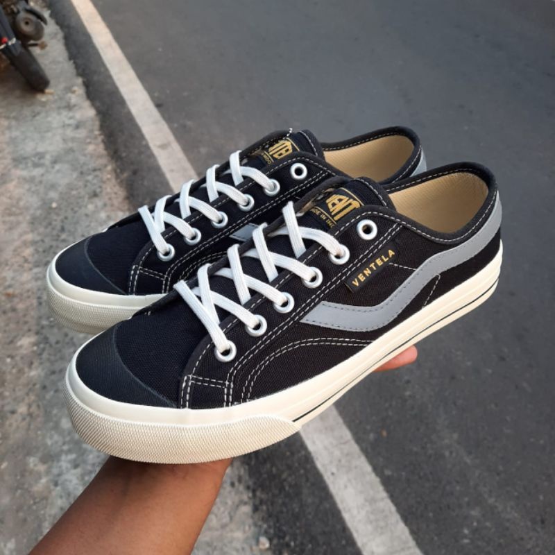 [TERMURAH] Ventela New Public Low Black Natural Sepatu Ventella Vantela Original Murah 100% Sneakers