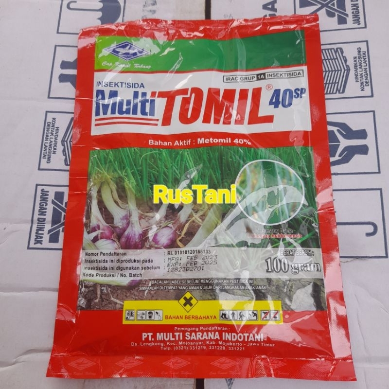 Insektisida MULTI TOMIL 40SP 100Gr Bahan aktif : metomil 40%