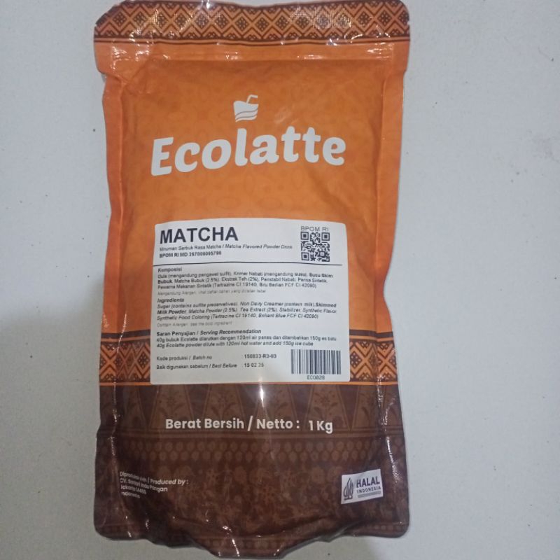 

BUBUK MINUMAN ANEKA RASA ECOLATTE RASA MATCHA (EX CHO' LATTE)