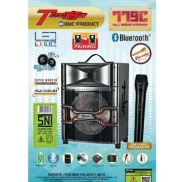 Speaker Bluetooth Portable GMC Teckyo 779C Bonus Mic