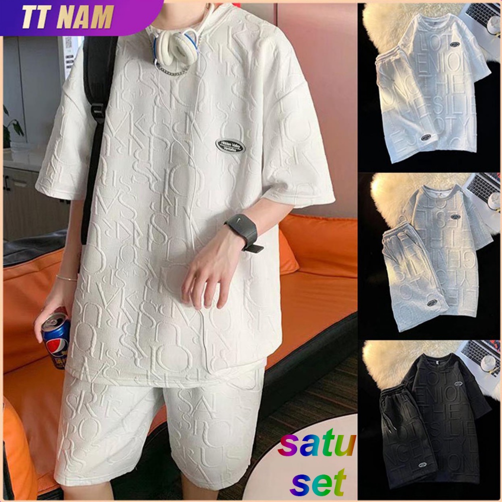 [PRODUK-RFNGW77] kaos pria korean style baju oversize pria kemeja oversize pria Set pakaian olahraga