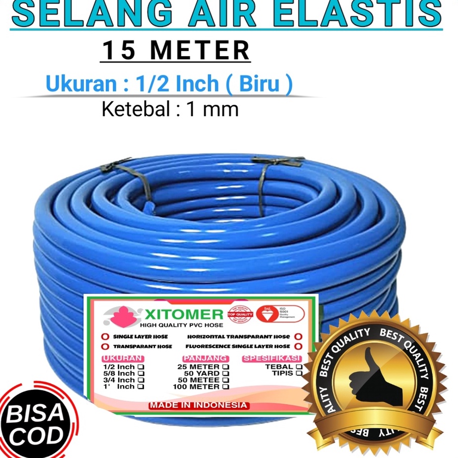 Stok Baru Selang Air 15 Meter Elastis Selang Taman Kebun / Selang Air 1/2 Inch.