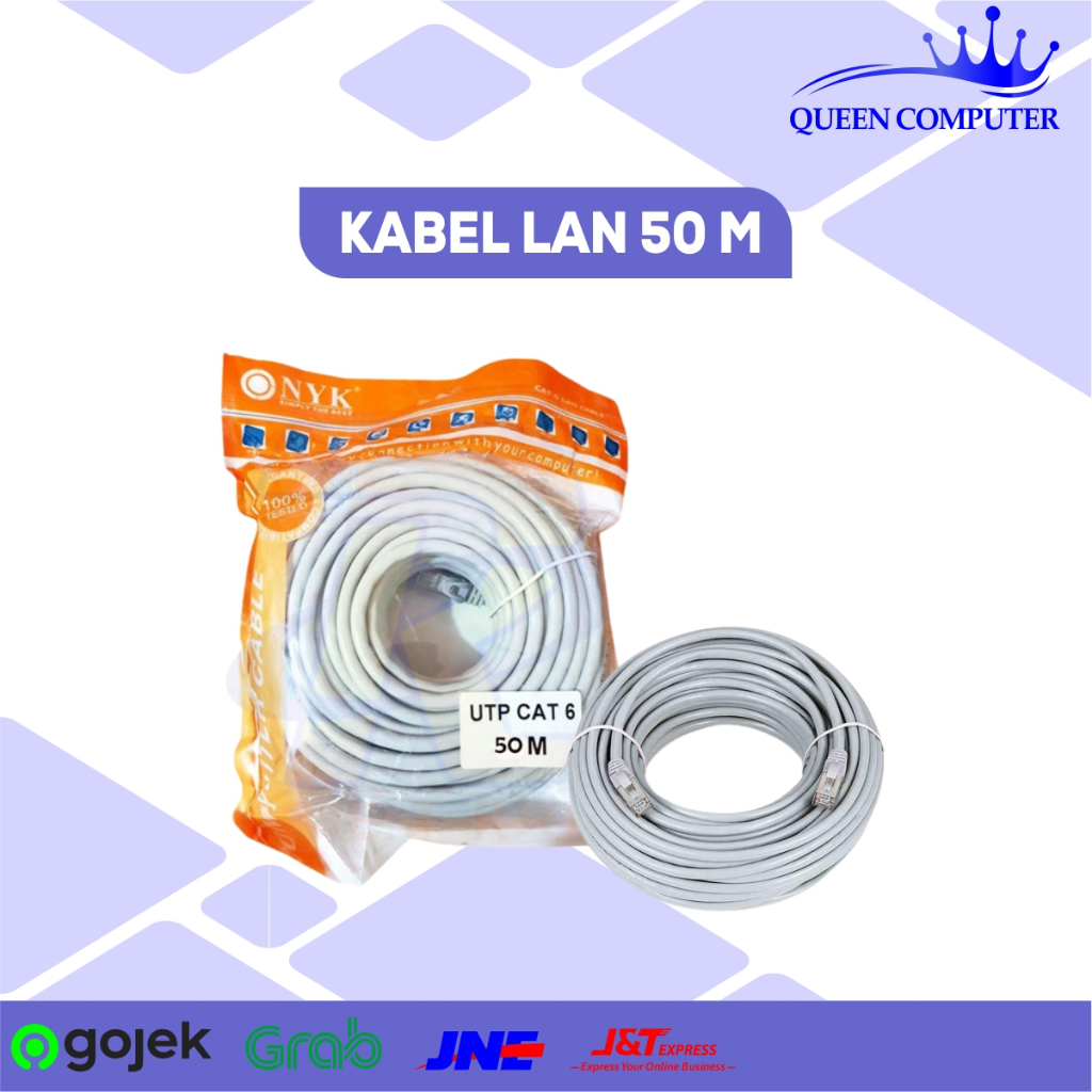 KABEL LAN 50 meter cat 6 NYK / KABEL LAN 50m cat6 / KABEL LAN Cat6 50M