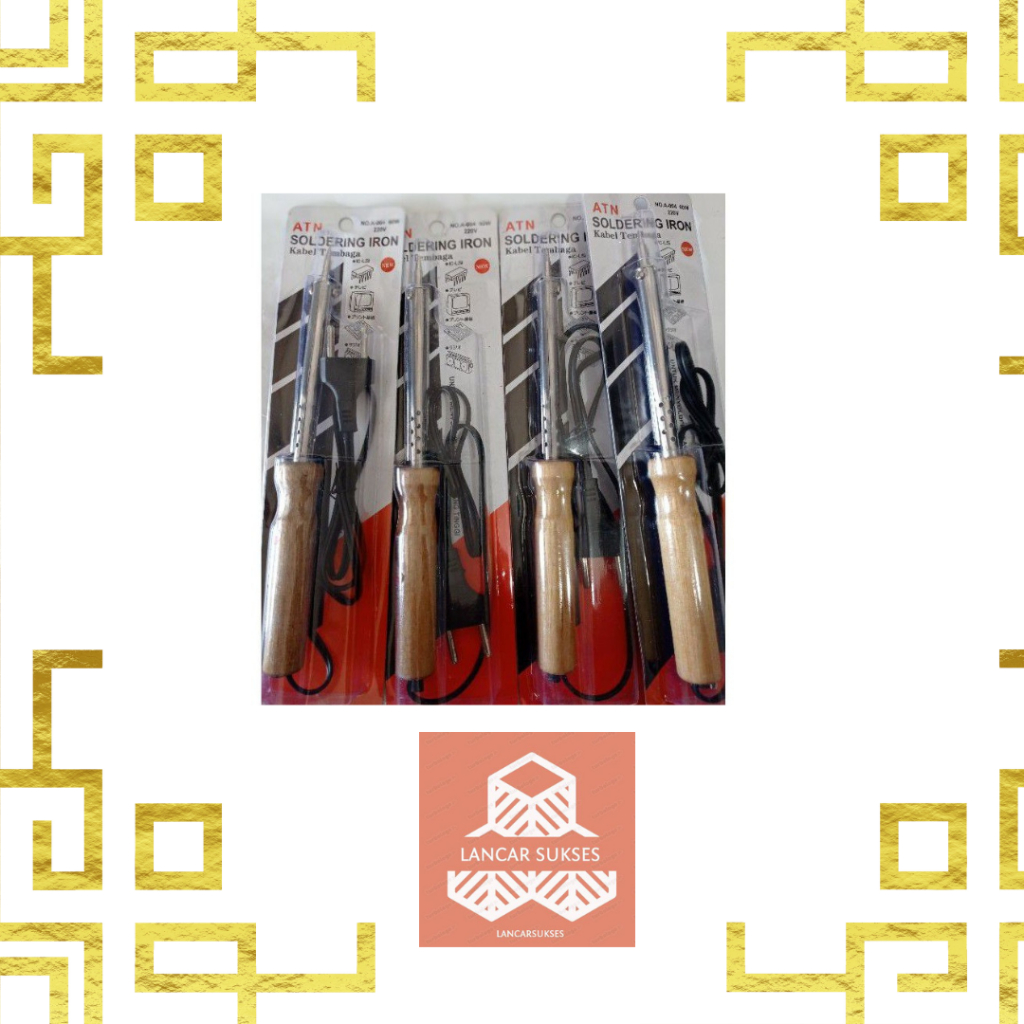 Solder Listrik Soldier Universal Gagang Kayu 60 WAT