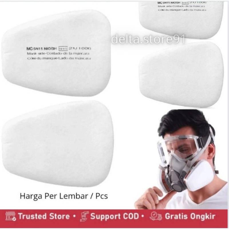 Filter Masker Gas Respirator Cotton 5N11 KN95 6200 | masker gas respirator refill | kapas kn95 refil