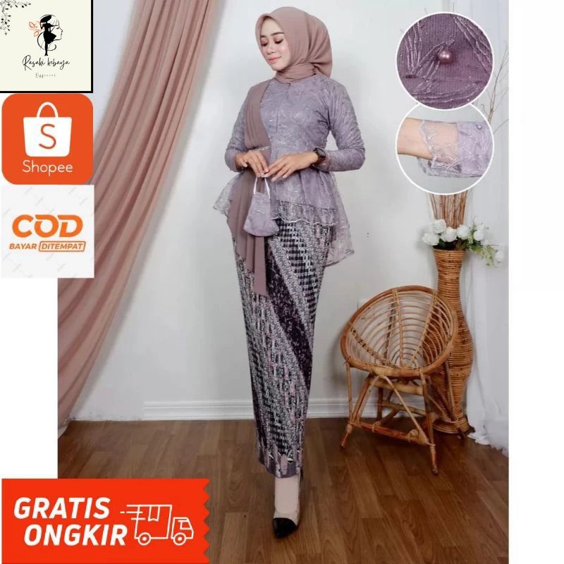 COD - TERLARIS SET KEBAYA SELEDANG AUREL CERUTY ATASAN KEBAYA MODERN SET KEBAYA MODERN SET KEBAYA WI