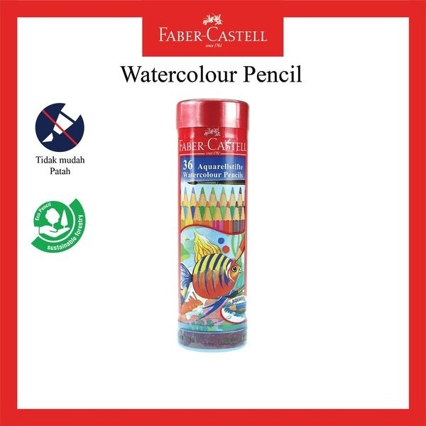 

Pensil Warna Faber Castell Water Colour 36 Kemasan Round Tin / Tabung