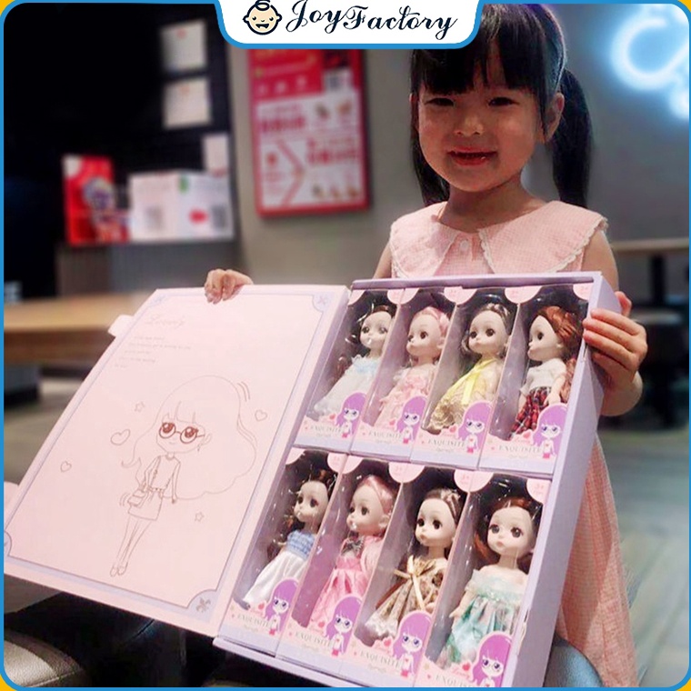 TERLARIS 6inci BJD Boneka Dolls Set, Dress-up Putri Koleksi Gadis Bermain Lucu Mainan Hadiah Natal &
