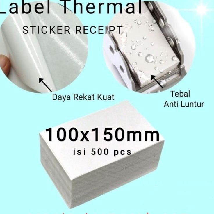 

Kertas Thermal Label Lipat Barcode 100x150 A6 Isi 500 Pcs