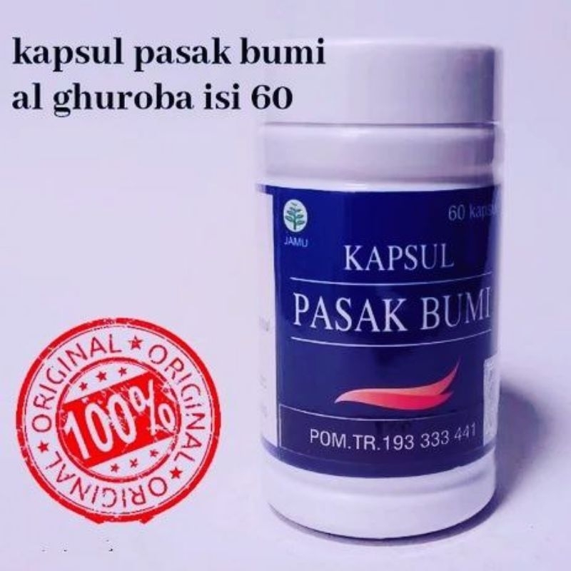Kapsul Pasak Bumi Al Ghuroba isi 60kapsul, BPOM RI, ASLI ekstrak Pasak Bumi kalimantan
