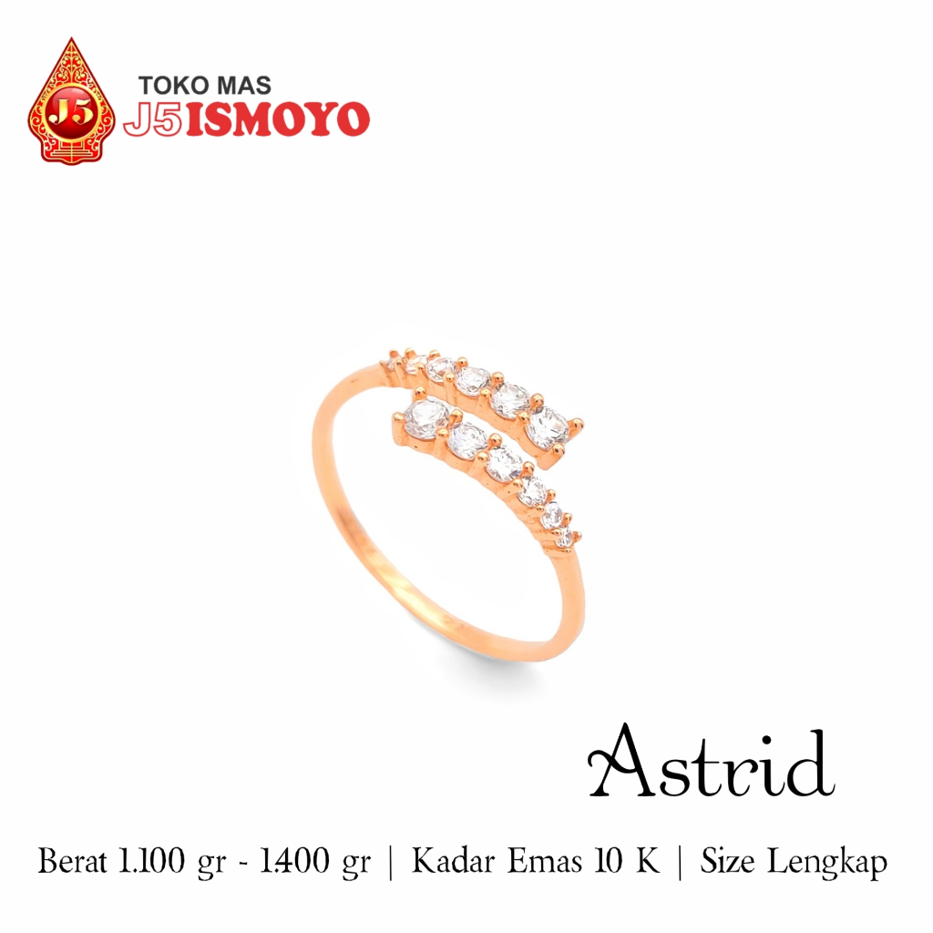 Cincin Emas Asli 10 Karat Astrid J5 Ismoyo