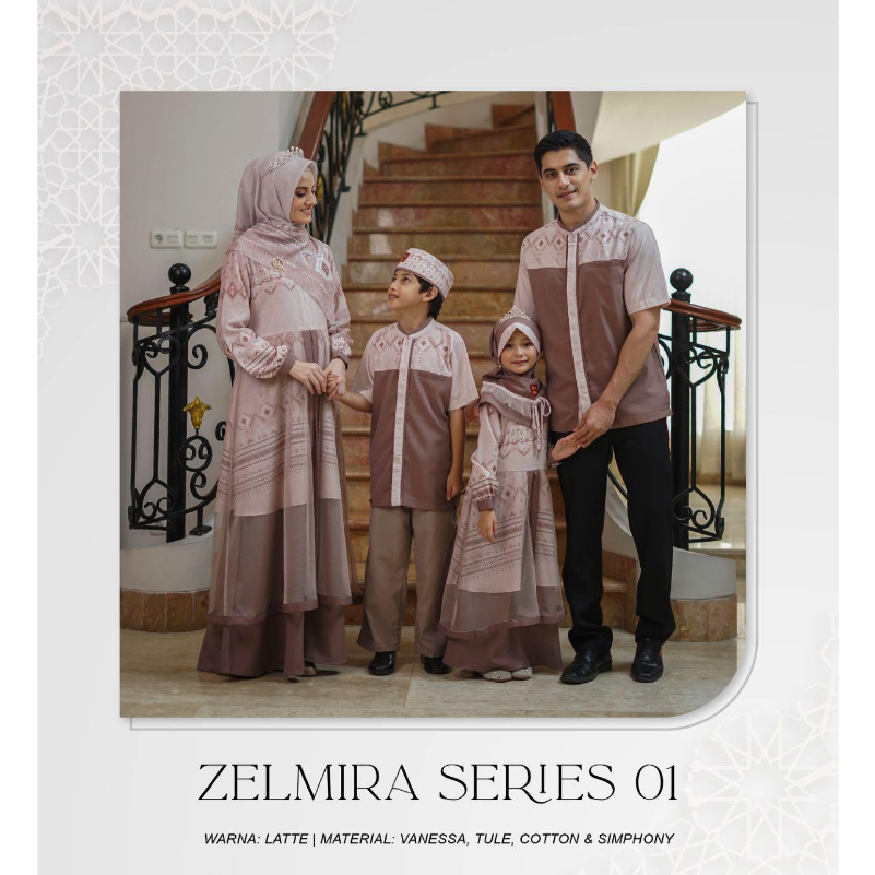 Sarimbit Keke Zelmira 01 Series - Latte / Sarimbit Keluarga Terbaru 2024 / Baju Sarimbit Keluarga / 