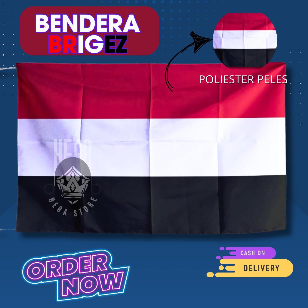 Bendera Brigez merah putih hitam (3m)