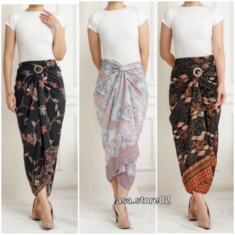 MALL Rok Lilit Batik Semi Sutra Foil Emas Premium/Rok Wisuda ?