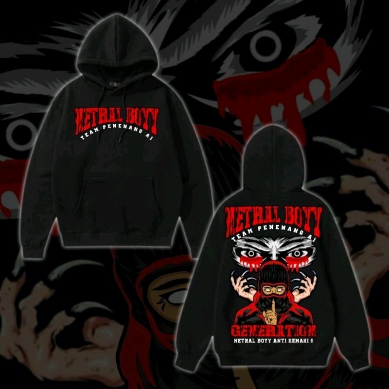Hoodie Netral Boy Generation Netral Boy Anti Kemaki Motif 2 Terbaru