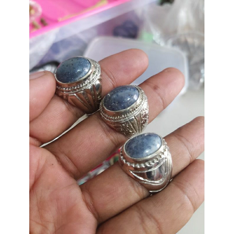 cincin batu marjan biru asli