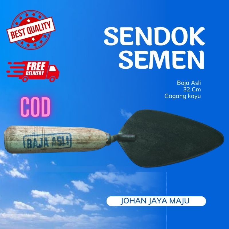 Sendok semen cetok galur cungkir baja asli 32 cm