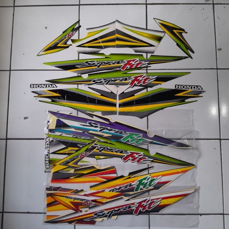 (Bisa COD) Striping ori Supra fit lama 2005 stiker standar Honda Supra fit 2004