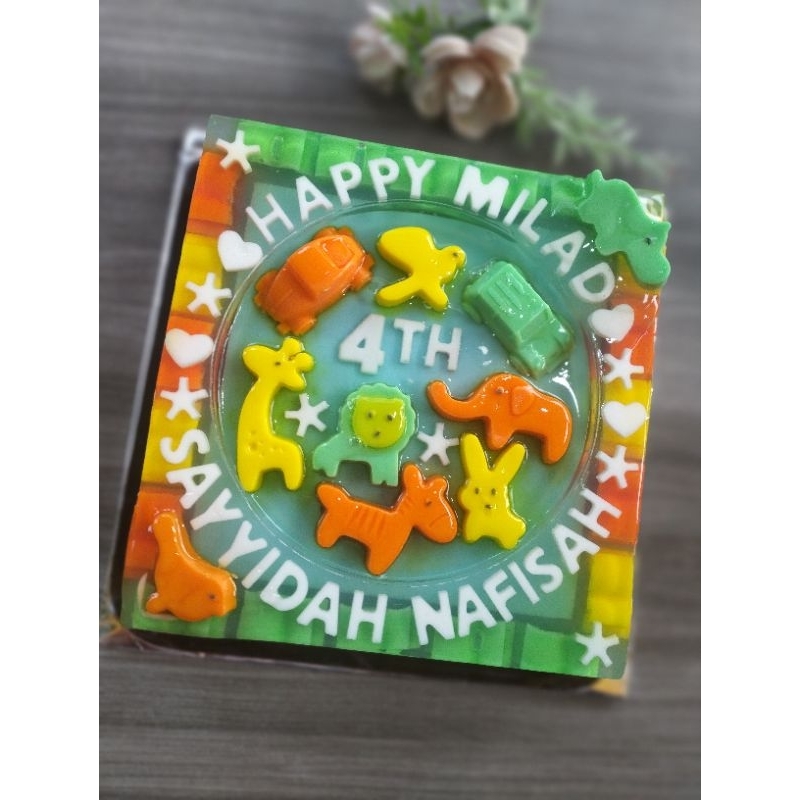 

Puding Ultah Karakter Hewan dan Mobil