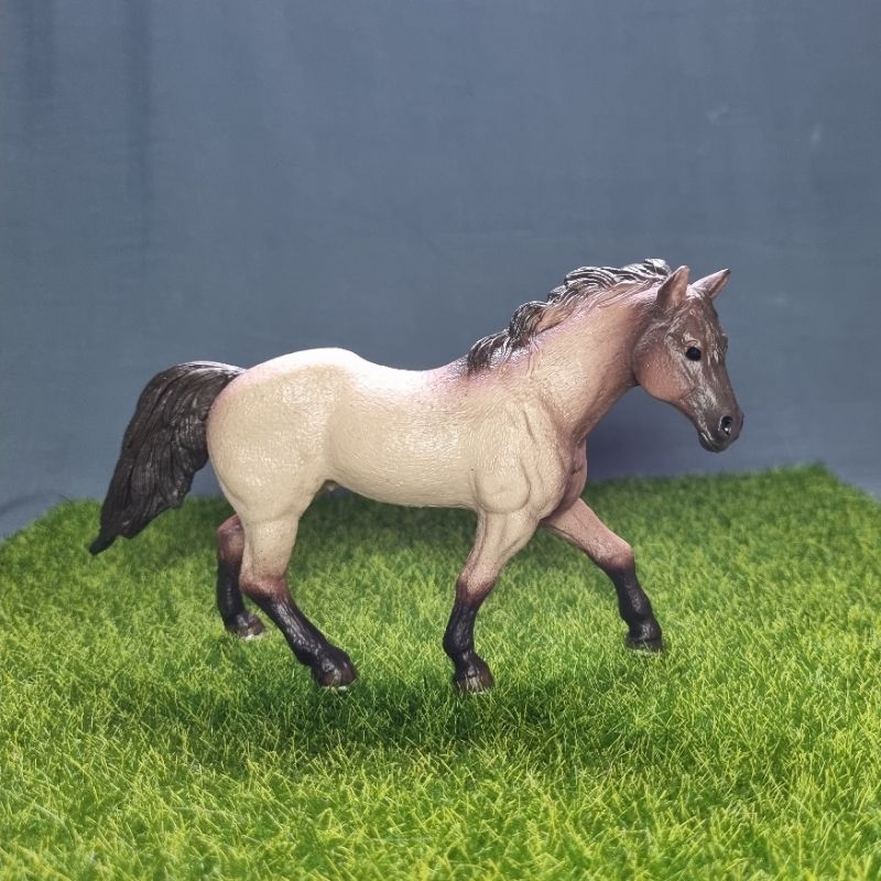 Figure horse kuda coklat posisi berjalan PVC Miniatur detail rapi 16cm