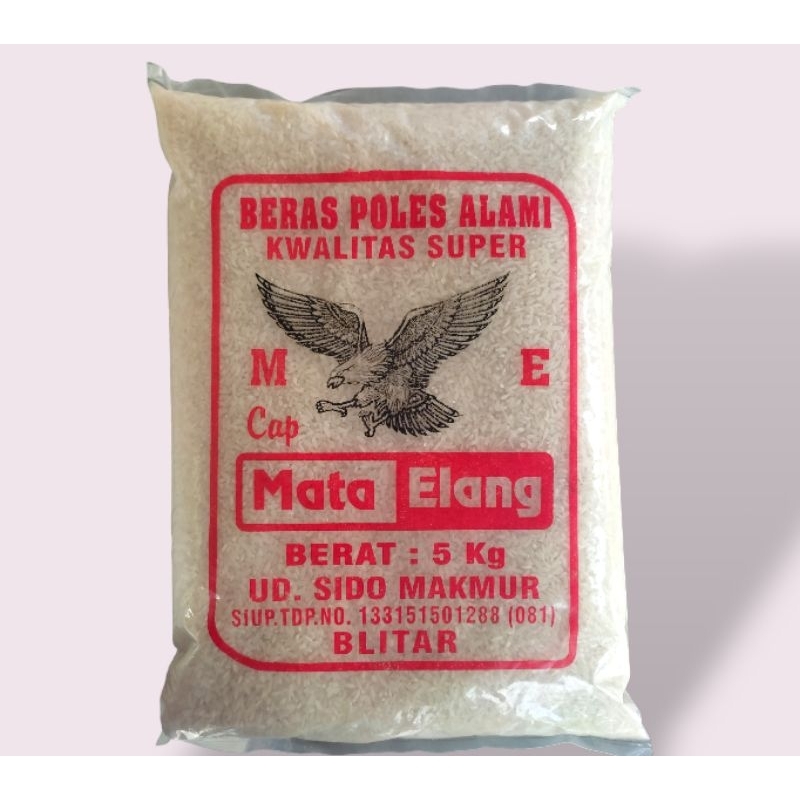 

Beras Poles Alami Kwalitas Super cap Mata Elang barat 5kg